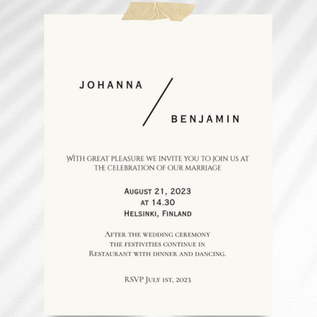 Klassisk, minimalistisk bröllopsinbjudan inbjudningar (Skapare uppladdad)