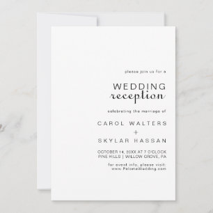Klassisk minimalistisk bröllopsmottagning inbjudningar