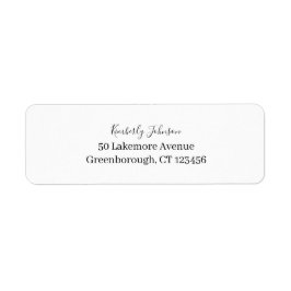 Klassisk minimalistisk Elegant, svart och vit Returadress Etikett