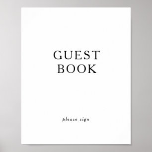 Klassisk minimalistisk gästbokssignering poster
