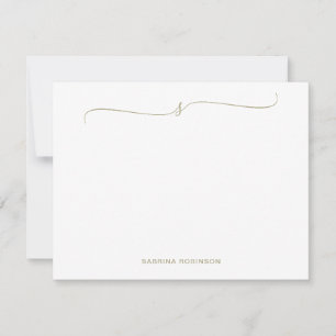 Klassisk minimalistisk Grönt-kalligrafi Anteckningskort