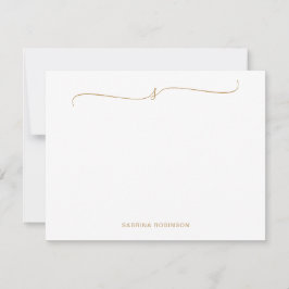 Klassisk minimalistisk Guld-kalligrafi Anteckningskort