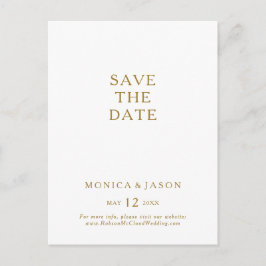 Klassisk minimalistisk guld save the date vykort