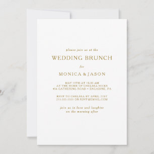 Klassisk, minimalistisk inbjudan till Brunch i Gul