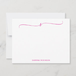Klassisk minimalistisk Magenta-kalligrafi Anteckningskort