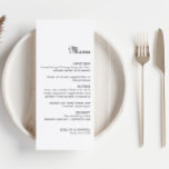 Klassisk minimalistisk menu Bröllop Meny<br><div class="desc">Det här klassiska menykortet för kalligrafi,  bröllop,  är perfekt för ett rustiskt bröllop. Designen har ett calligrafteckensnitt för eleganten som gör händelsen tom.</div>