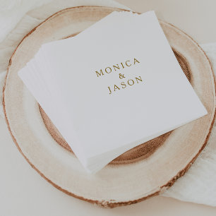 Klassisk minimalistisk Napkins Guld Bröllop Pappersservett
