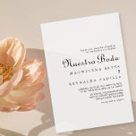 Klassisk minimalistisk nuestra Boda Inbjudningar<br><div class="desc">Denna kalligrafi-klassiska minimalistiska nuestra boda-inbjudan är perfekt för ett bröllop. Designen har ett calligrafteckensnitt för eleganten som gör händelsen tom.</div>