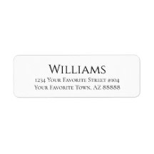 Klassisk minimalistisk Returadress