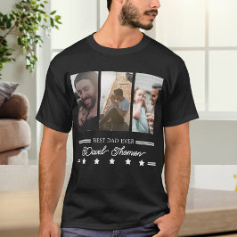 Klassisk Minimalistisk Svart Vit Bästa Pappa Någon T Shirt