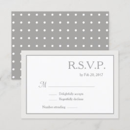 Klassisk minimalistisk vit grått polka dots osa inbjudningar
