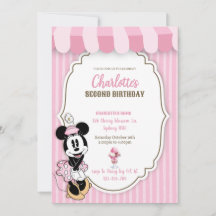 Klassisk Minnie glassbutik inbjudan 