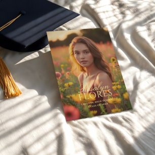 Klassisk mjuk Gult Kalligrafi Studenten Inbjudningar