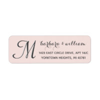 Klassisk Mjuk Rosa Anpassningsbar 2 Monogram-etike