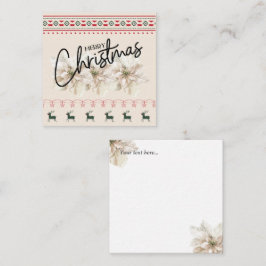 Klassisk, modern årgång Jul Poinsettia-blomman Anteckningskort