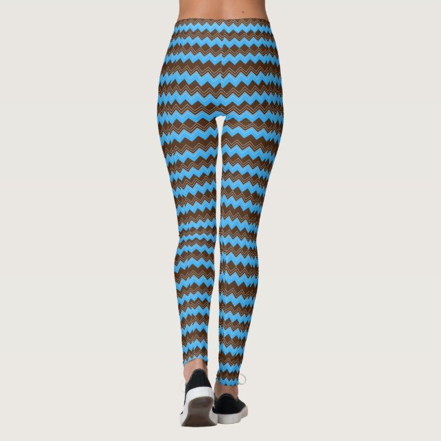 Klassisk modern blå och svart leggings (Baksida)