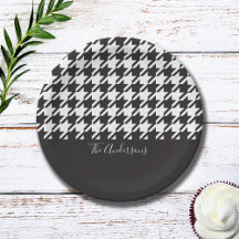 Klassisk Modern Black and White Houndstooth