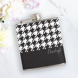 Klassisk Modern Black and White Houndstooth Fickplunta
