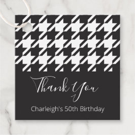 Klassisk Modern Black and White Houndstooth Gåvor Etiketter