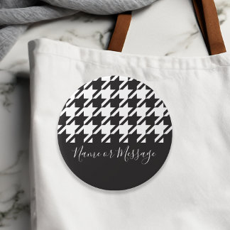 Klassisk Modern Black and White Houndstooth Knapp