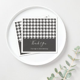 Klassisk Modern Black and White Houndstooth Papper Pappersservett