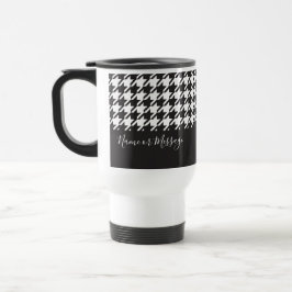 Klassisk Modern Black and White Houndstooth Resemugg