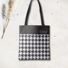 Klassisk Modern Black and White Houndstooth Tygkasse