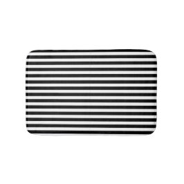 Klassisk Modern Black and White Stripe Badrumsmatta