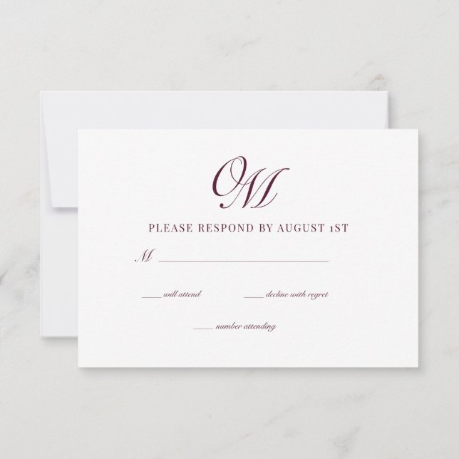 Klassisk modern Bröllop OSA Kort (Baksida)