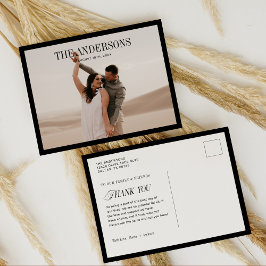 Klassisk Modern Bröllop Photo Tack Vykort