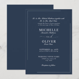 Klassisk, modern bröllopsinbjudan inbjudningar
