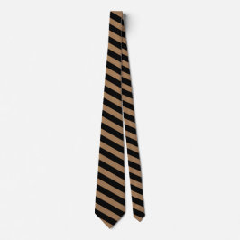 Klassisk Modern Brown och Black Stripe Slips