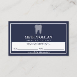 Klassisk modern dentst Tooth Logotyp Navy Möte Visitkort