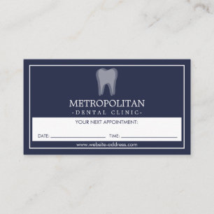 Klassisk modern dentst Tooth Logotyp Navy Möte Visitkort