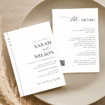 Klassisk modern Elegant alla i en QR-kod Bröllop Inbjudningar<br><div class="desc">Förenkla din planering i bröllop med denna eleganta och moderna inbjudan. Designad med en enfärgad palett blandar den traditionell elegans med contemporary stil. Varje inbjudan innehåller en QR-kod för enkel tillgång till OSA och händelseinformation, vilket ger gästerna en sömlös upplevelse. Perfekt för vilken säsong som helst bibehåller det här budgetvänliga...</div>