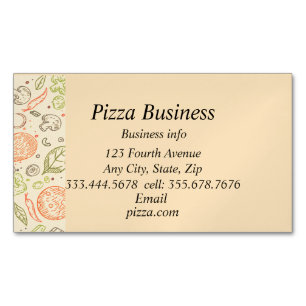 Klassisk modern grafik Pizza Business Namn Magnetiska Visitkort