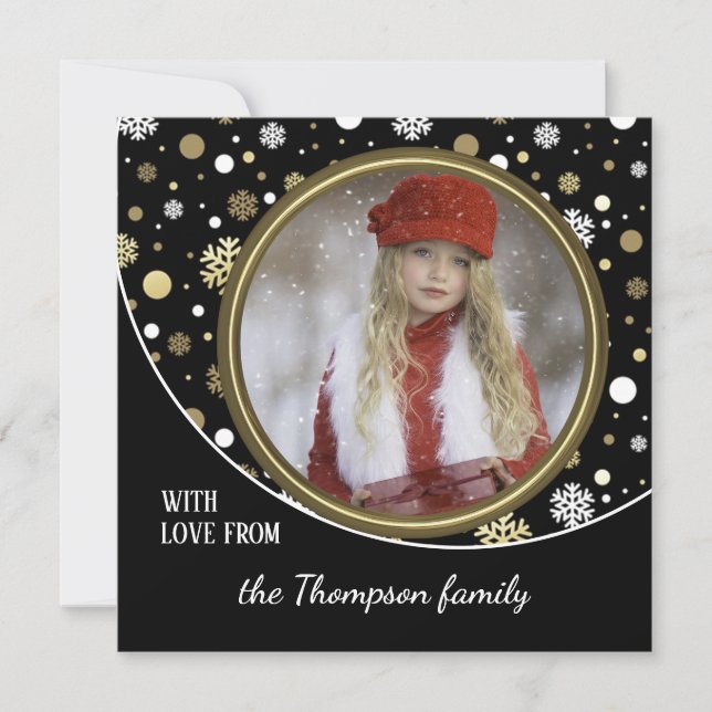 Klassisk Modern Kärlek Julhelg Hälsning Julkort (Framsida)