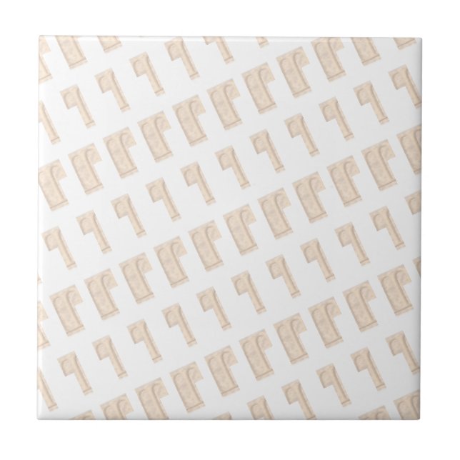 Klassisk modern keramisk beige och vit fyrkantig k kakelplatta (Framsidan)