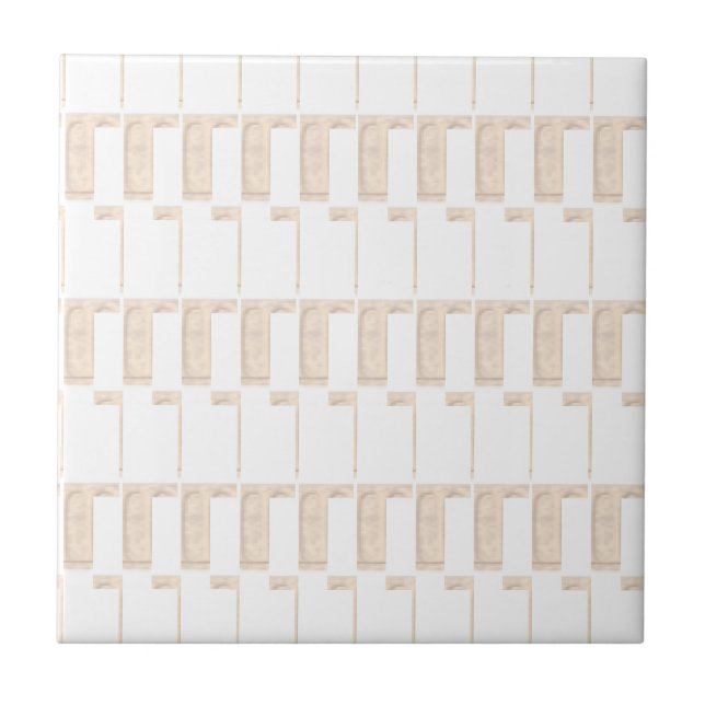 Klassisk modern keramisk beige och vit fyrkantig k kakelplatta (Framsidan)