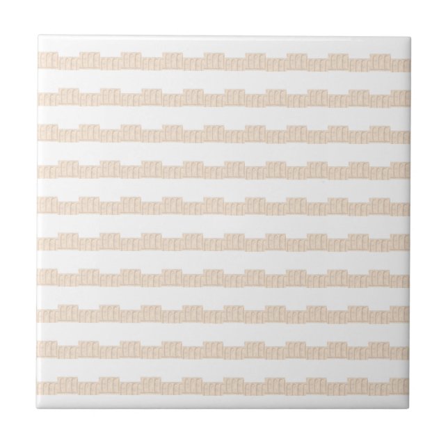 Klassisk modern keramisk platta beige & vit randig kakelplatta (Framsidan)