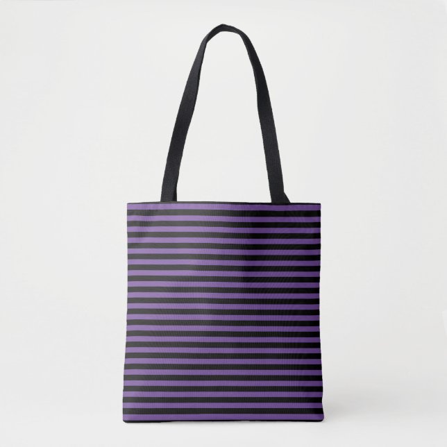 Klassisk modern Lila och svart med stripe Tygkasse (Framsida)