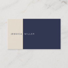 Klassisk modern Midnight Blue & Beige Social Media Visitkort