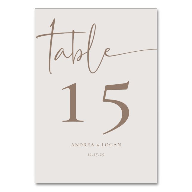 Klassisk modern minimalistisk Elegant Bordsnummer (Framsidan)