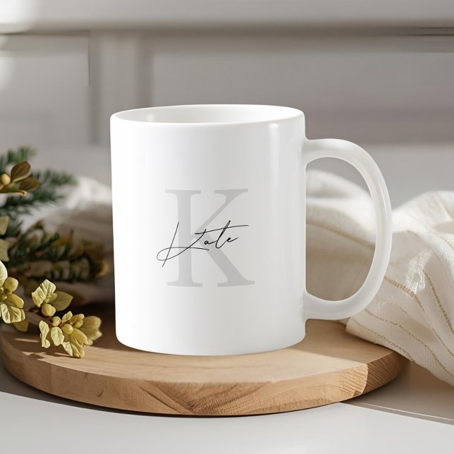 Klassisk Modern Monogram Brudtärna Present Kaffemugg (Skapare uppladdad)