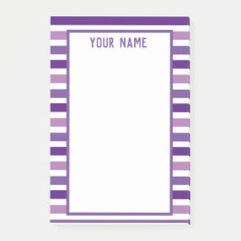 Klassisk modern Namn Lila och Vita Rand Post-it Block