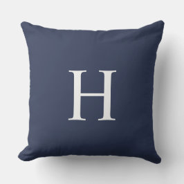 Klassisk Modern Navyblå Monogram Kudde
