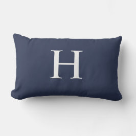 Klassisk Modern Navyblå Monogram Lumbarkudde
