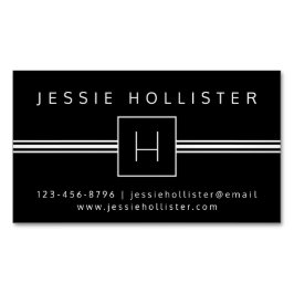 Klassisk modern Professionell, svart och vit, Mono Magnetiska Visitkort