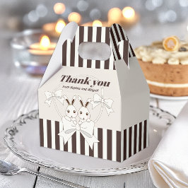 Klassisk modern Rand Cute Twin Bunny Girl Party Presentaskar