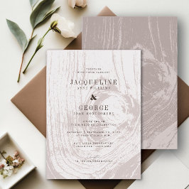 Klassisk Modern Rustic Woodgrain Chic Fall Wedding Inbjudningar